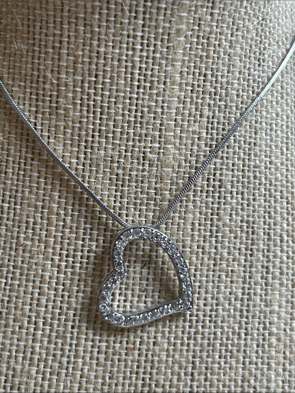 Silver Crystal zirconia Heart Pendant Necklace - Women Jewelry